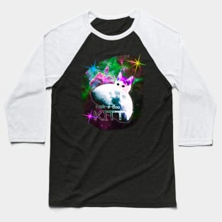 Peek-a-Boo Space Kitty Baseball T-Shirt